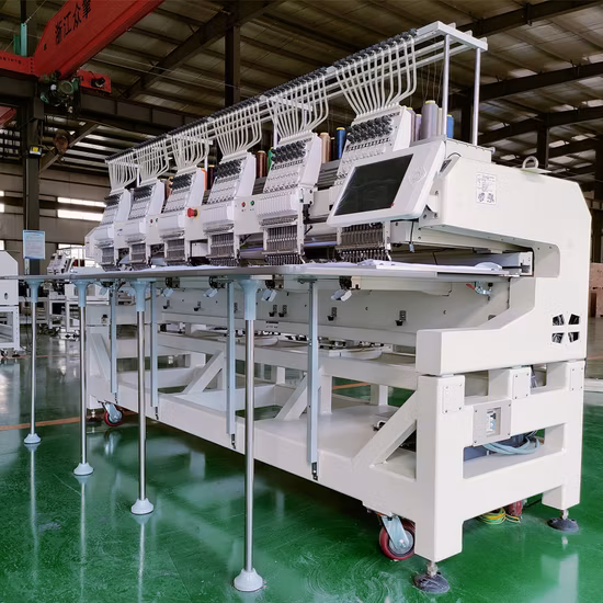 Máquina de bordar computarizada de 6 cabezales de uso industrial de alta eficiencia Wonyo para diseño de bordado de zapatos de gorra