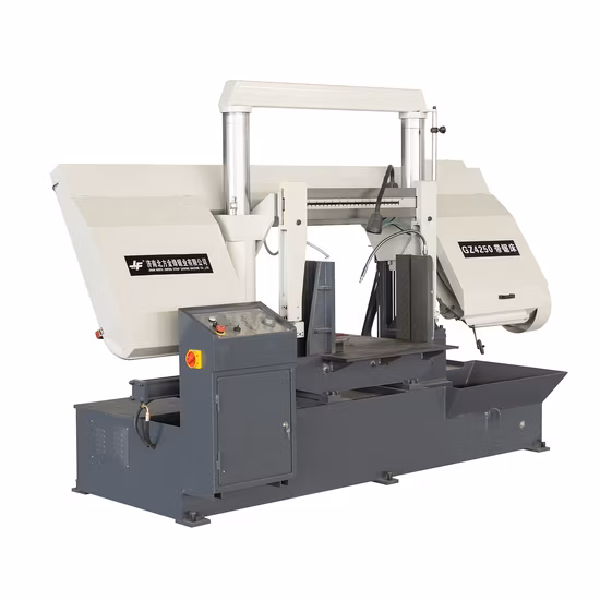 Máquina de sierra de cinta para corte de metales de columna doble horizontal semiautomática 500 mm